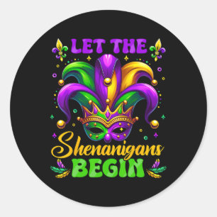 Die Schenanigans gelassen Mardi Gras 3 Runder Aufkleber