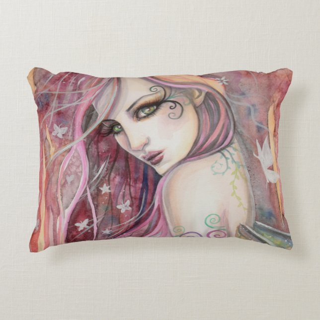 Die schicke Flirt Fairy Modern Fantasy Art Dekokissen (Vorderseite)