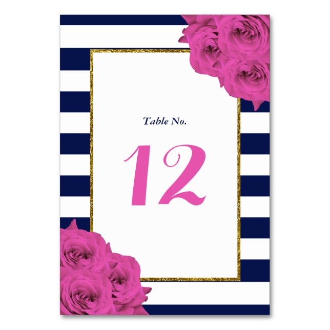 Die schicke, moderne Luxus-Hochzeitskollektion Ros Tischnummer (Vorderseite)