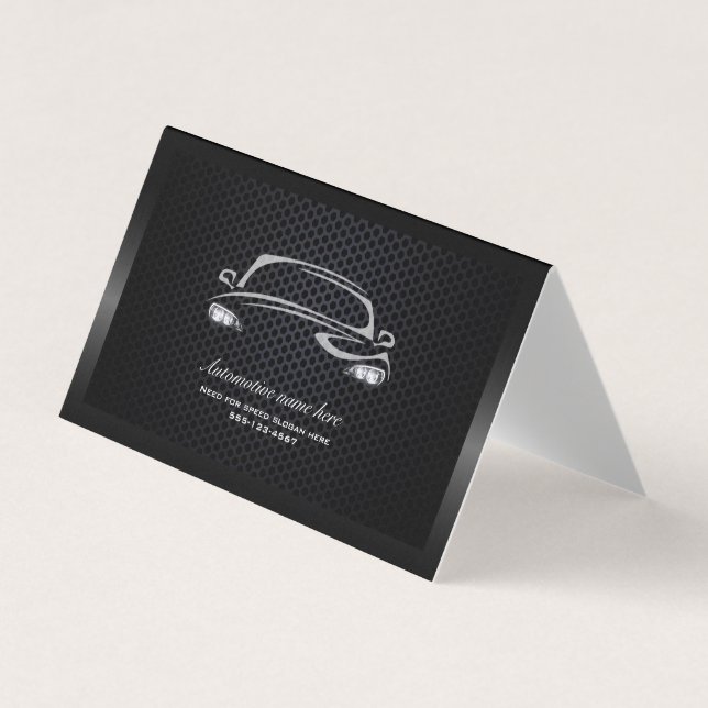 Die schicke, schwarz-minimalistische moderne Car-V Visitenkarten (Vorderseite)