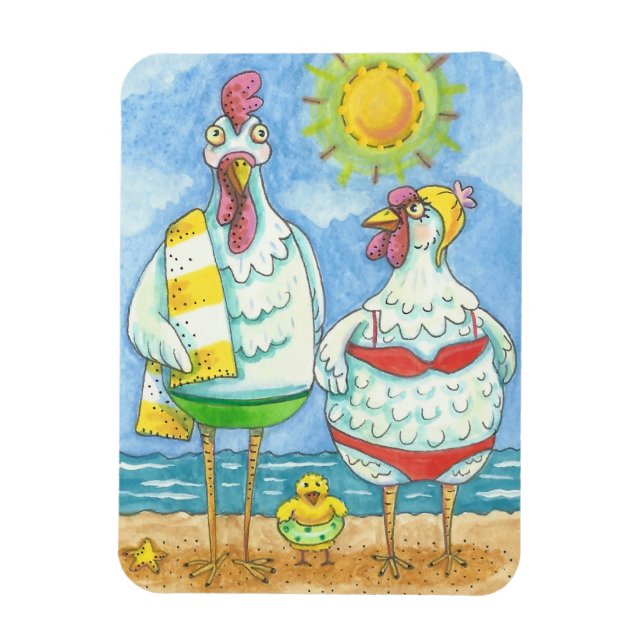 DIE SCHICKEN DES MEERES, DER FUNNY CARTOON MAGNET  (Vertikal)