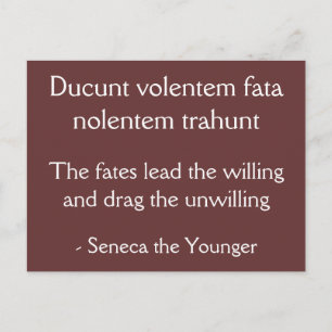 Die Schicksale führen die Willigen - Zitat von Sen Postkarte
