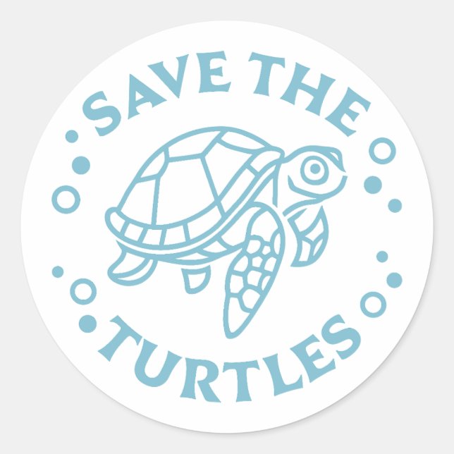 Die Schildkröten gerettet Runder Aufkleber (Vorderseite)
