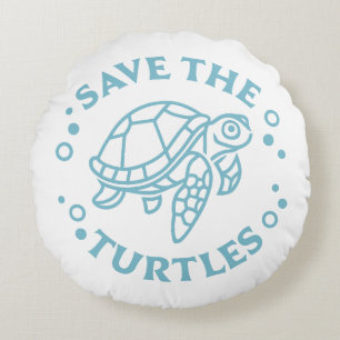 Die Schildkröten gerettet Rundes Kissen