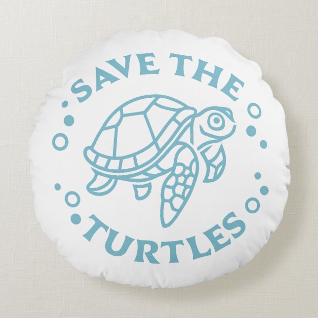 Die Schildkröten gerettet Rundes Kissen (Vorderseite)