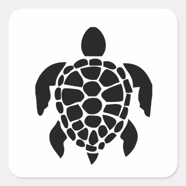 Die Schildkröten lieben, die Schildkröte Gerettet, Quadratischer Aufkleber (Vorderseite)