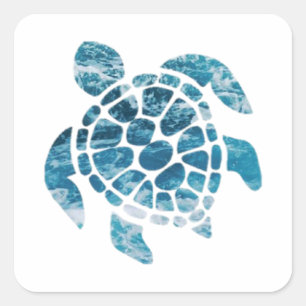 Die Schildkröten lieben, die Schildkröte Gerettet, Quadratischer Aufkleber