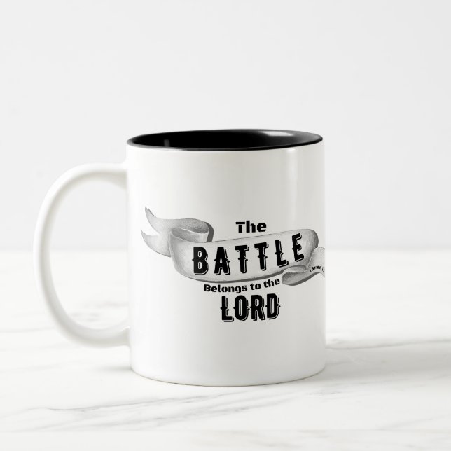 Die Schlacht gehört dem Herrn Zweifarbige Tasse (Links)