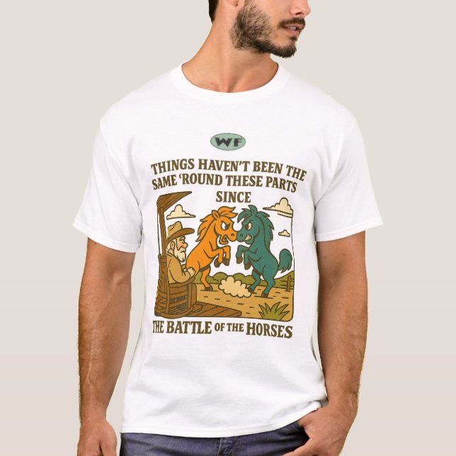 Die Schlacht um den T - Shirt der Pferde (Vorderseite)