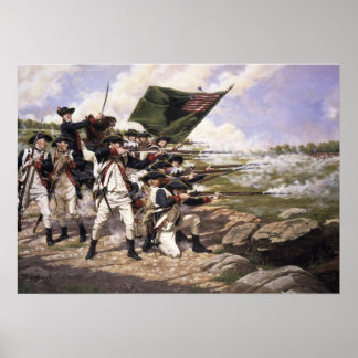 Die Schlacht um Long Island, Leinwand Art Print Poster