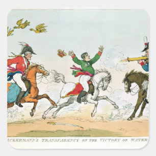 Die Schlacht um Waterloo Quadratischer Aufkleber