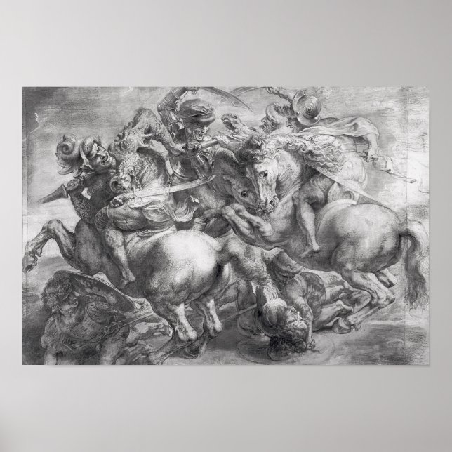 Die Schlacht von Anghiari nach Leonardo da Vinci Poster (Vorne)
