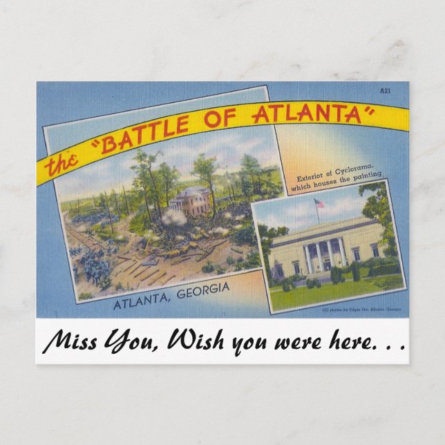 Die Schlacht von Atlanta Postkarte (Vorderseite)