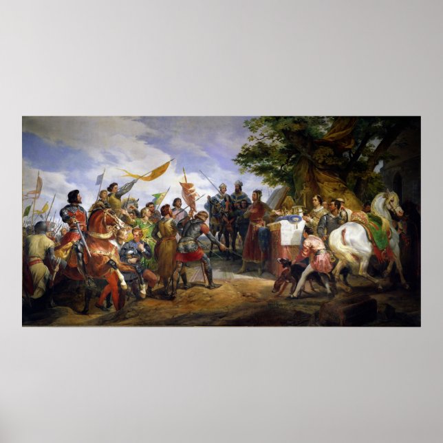 Die Schlacht von Bouvines, 27. Juli 1214, 1827 Poster (Vorne)