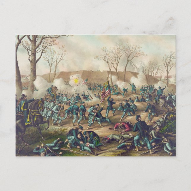 Die Schlacht von Fort Donelson im Zivilen Krieg Am Postkarte (Vorderseite)