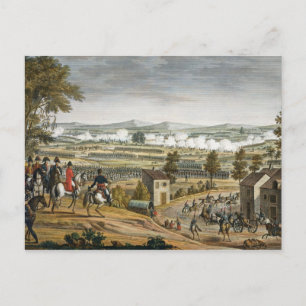 Die Schlacht von Lutzen am 2. Mai 1813, graviert v Postkarte