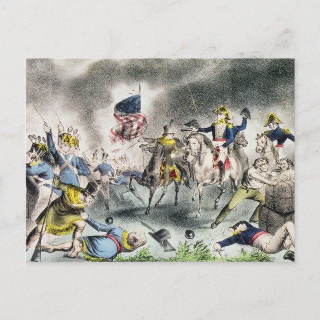 Die Schlacht von New Orleans, Pub.Nathaniel Currie Postkarte (Vorderseite)
