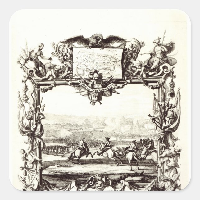 Die Schlacht von Oudenaarde Quadratischer Aufkleber (Vorderseite)