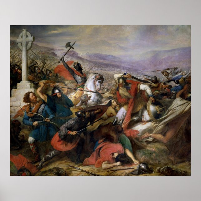Die Schlacht von Poitiers, gewonnen von Charles Ma Poster (Vorne)
