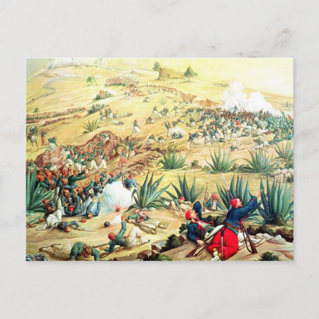 Die Schlacht von Puebla am 5. Mai 1862 Postkarte (Vorderseite)