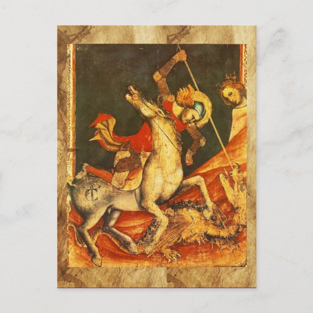Die Schlacht von Saint George mit dem Drachen Postkarte (Vorderseite)