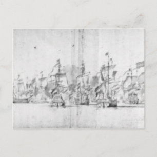Die Schlacht von Solebay am 28. Mai 1672 Postkarte