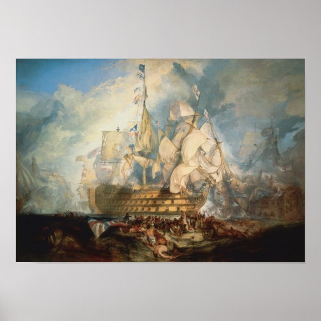 Die Schlacht von Trafalgar 1822 William Turner Poster (Vorne)