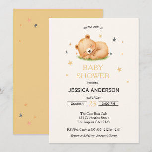Die Schlafende Babybär-Baby-Shower-Einladung Einladung