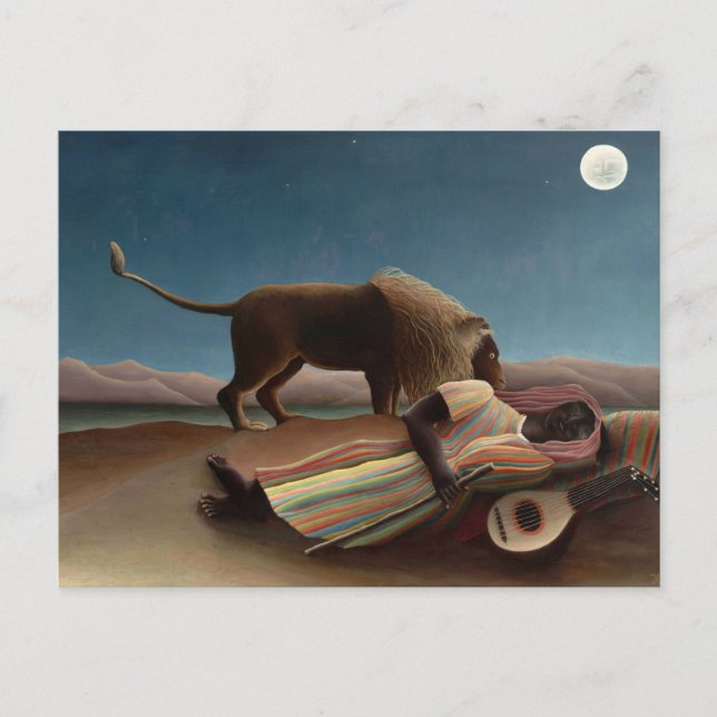 Die schlafende Sinti und Roma von Henri Rousseau P Postkarte (Vorderseite)