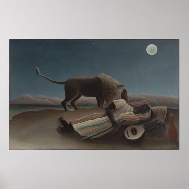 Die schlafende Sinti und Roma von Henri Rousseau Poster (Vorne)