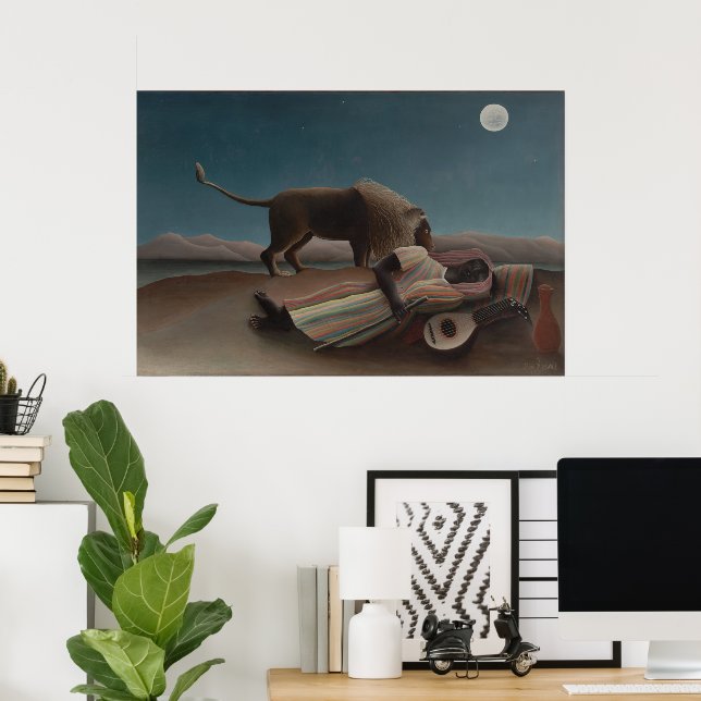 Die schlafende Sinti und Roma von Henri Rousseau,  Poster (Heimbüro)