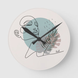 Die schlafende Träumerin Runde Wanduhr