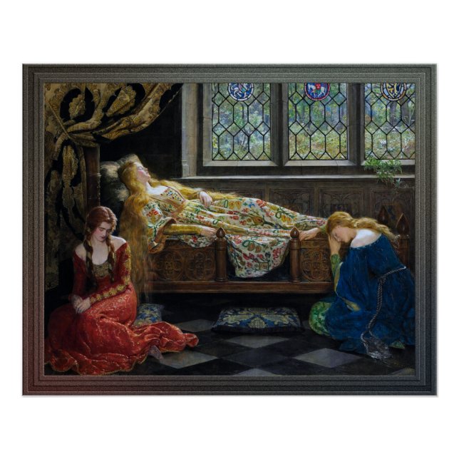 Die Schlafschönheit von John Collier Poster (Vorderseite)
