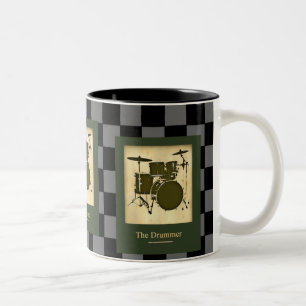 die Schlagzeuger . Schachbretter Zweifarbige Tasse