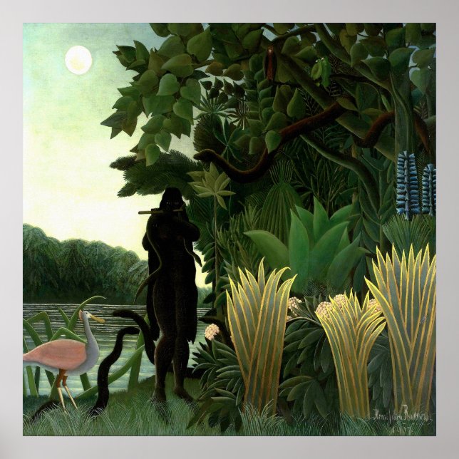 Die Schlange Charmer von Henri Rousseau Poster (Vorne)