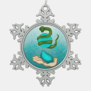 Die Schlange Schneeflocken Zinn-Ornament