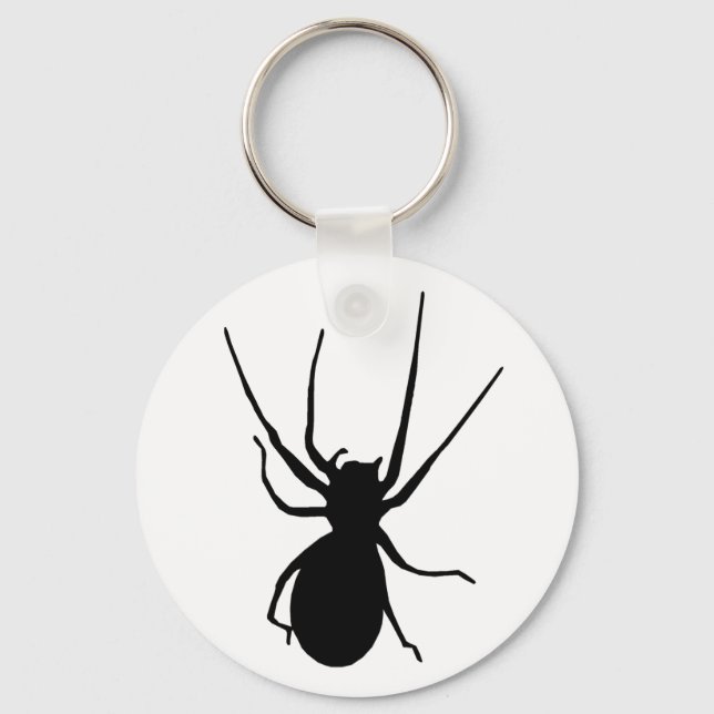 Die Schlüsselkette der schwarzen Creepy-Spinne Schlüsselanhänger (Vorderseite)