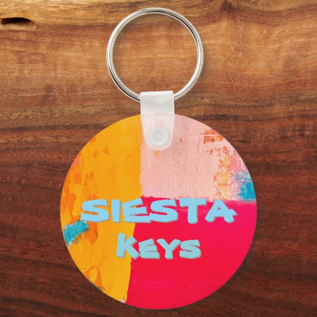 Die Schlüsselkette "Strachy" sagt "Siesta keys" Schlüsselanhänger (Vorderseite)