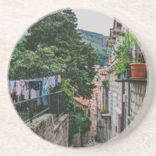 Die schmale Steinstraße in Dubrovnik Getränkeuntersetzer