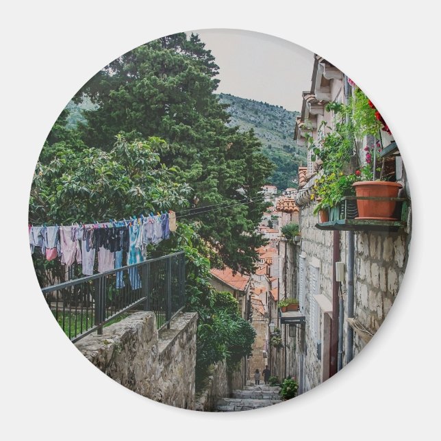 Die schmale Steinstraße in Dubrovnik Magnet (Vorne)