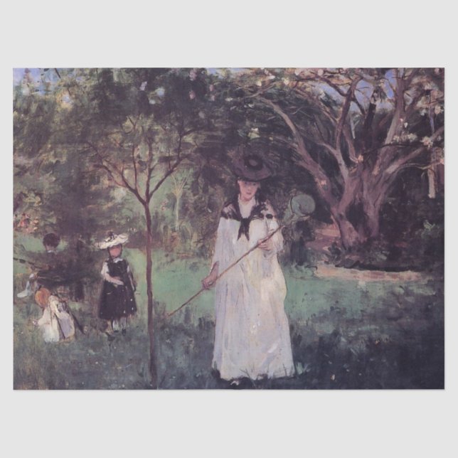 Die Schmetterlingsjagd von Berthe Morisot Seidenpapier (Vorderseite)