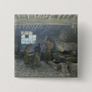 Die Schmiede an Mergelig-Le-ROI, Yvelines, 1875 Button