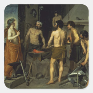 Die Schmiede von Vulcan, 1630 Quadratischer Aufkleber