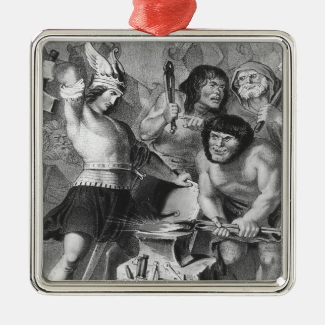 Die Schmiede von Vulcan Silbernes Ornament (Vorne)