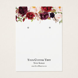 Die Schmuck-Display-Card Earring, Burgundy Florals