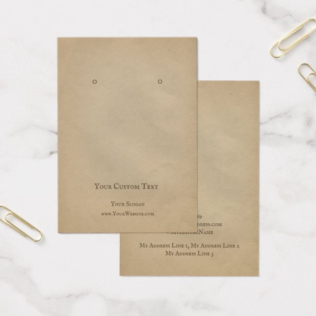 Die Schmuckkarte "Earring Jewelier Display Card",  (Büro)