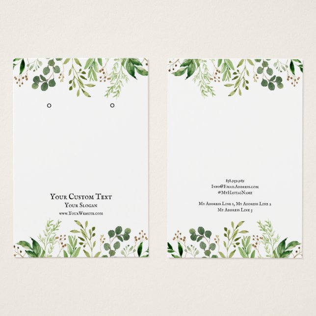 Die Schmuckkarte "Earring Jewelry Display Card", g (Vorne & Hinten)