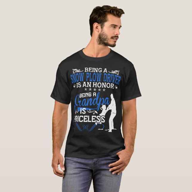 Die Schnee-Pflug-Fahrer-Ehre, die Großvater ist, T-Shirt (Vorne ganz)