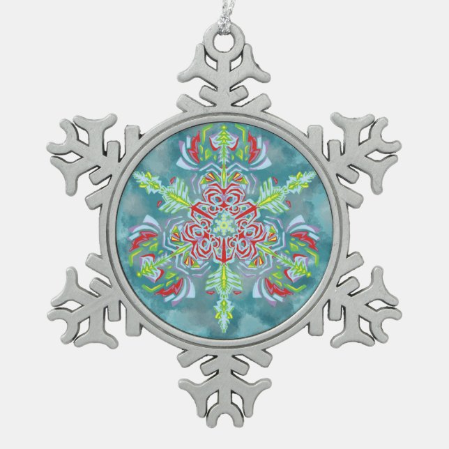 Die Schneeflocke-Verzierung der Eis-Königin Schneeflocken Zinn-Ornament (Vorderseite)