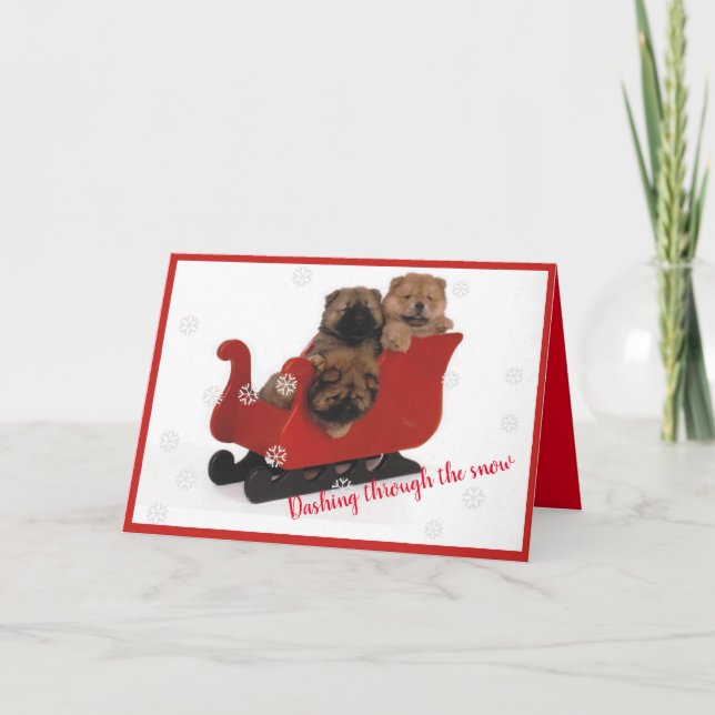 Die Schneeköne streichen durch den Schnee Feiertagskarte (Vorderseite)